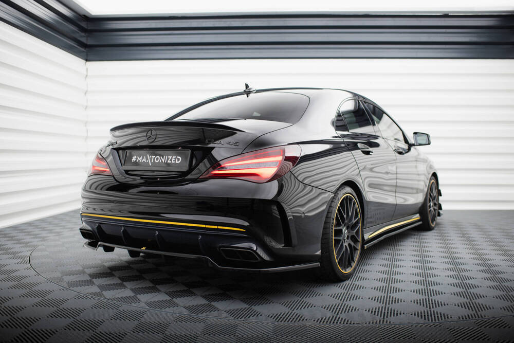 Diffuser passend voor Mercedes-AMG CLA 45 C117 FL Maxton Glans Zwart
