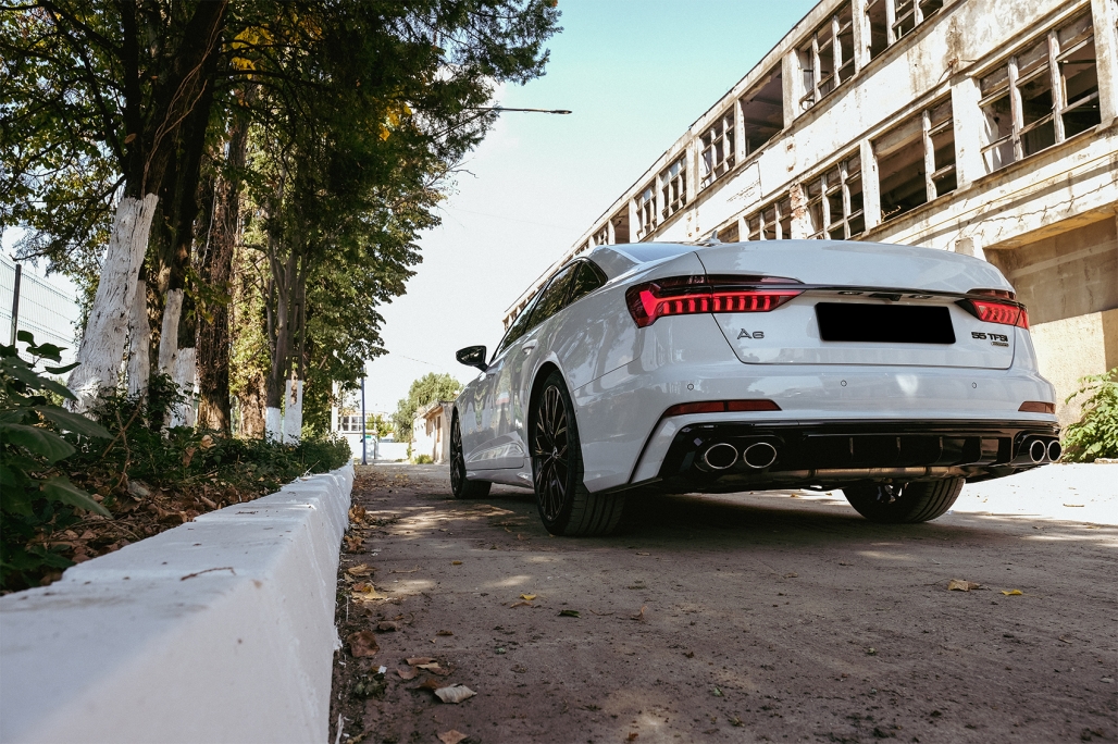 Diffuser passend voor Audi A6 S-Line C8 Zwart incl. sierstukken Zwart