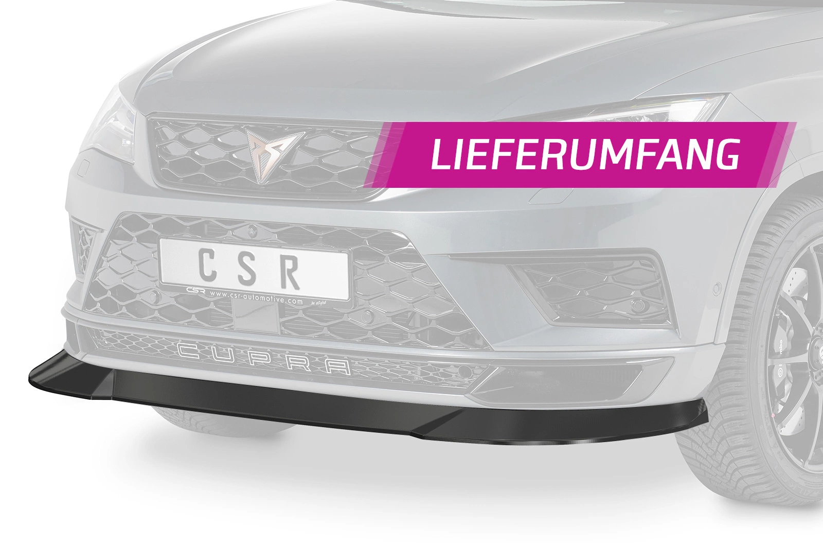 Voorspoiler passend voor Cupra Ateca Glans Zwart – 12/2018–11/2020
