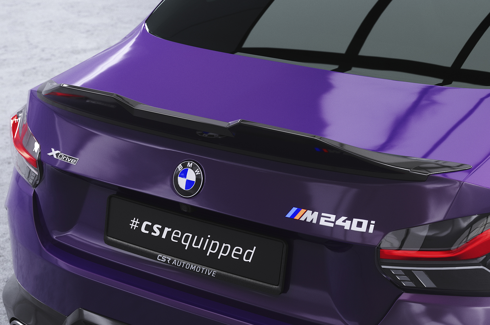 Spoiler passend voor BMW 2 Serie G42 / M2 G87 CSR Glans Zwart