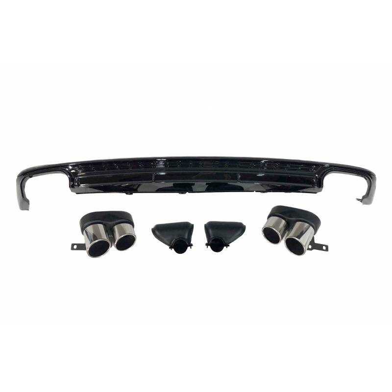 Diffuser passend voor Audi A6 C8 S-Line S6 Look Chroom