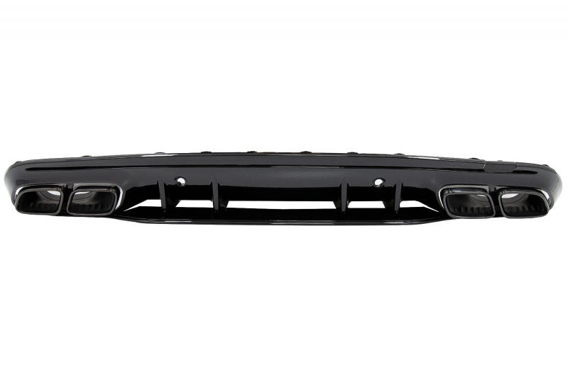 Achterbumper Diffuser passend voor Mercedes W205 C-Klasse C63S Design Zwarte Tips AMG Sport Line