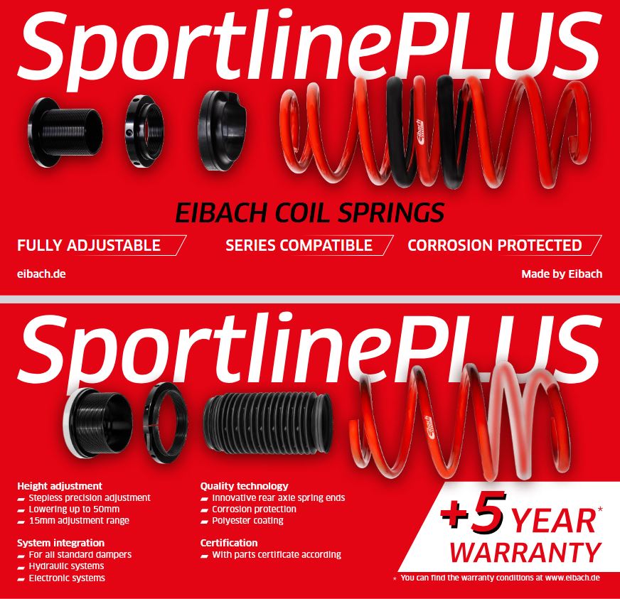 Eibach sportlinePLUS Verlagingsveren Volkswagen GOLF VIII (CD1) 1.5 eTSI, 2.0 TDI, 2.0 TSI