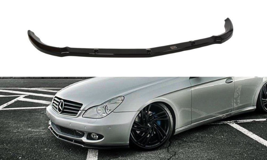 Voorspoiler passend voor Mercedes CLS W219 Maxton Design glans zwart