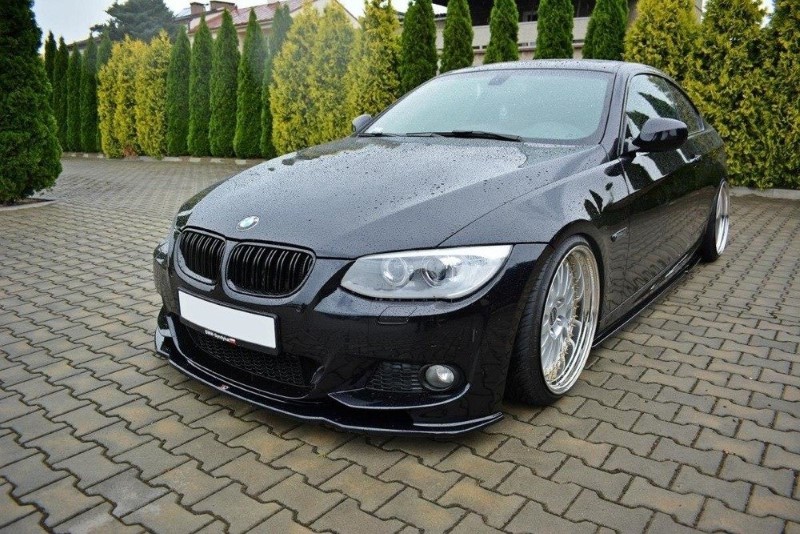 Voorspoiler passend voor BMW 3 E92 M-PACK FACELIFT V.2 Glanzend Zwart