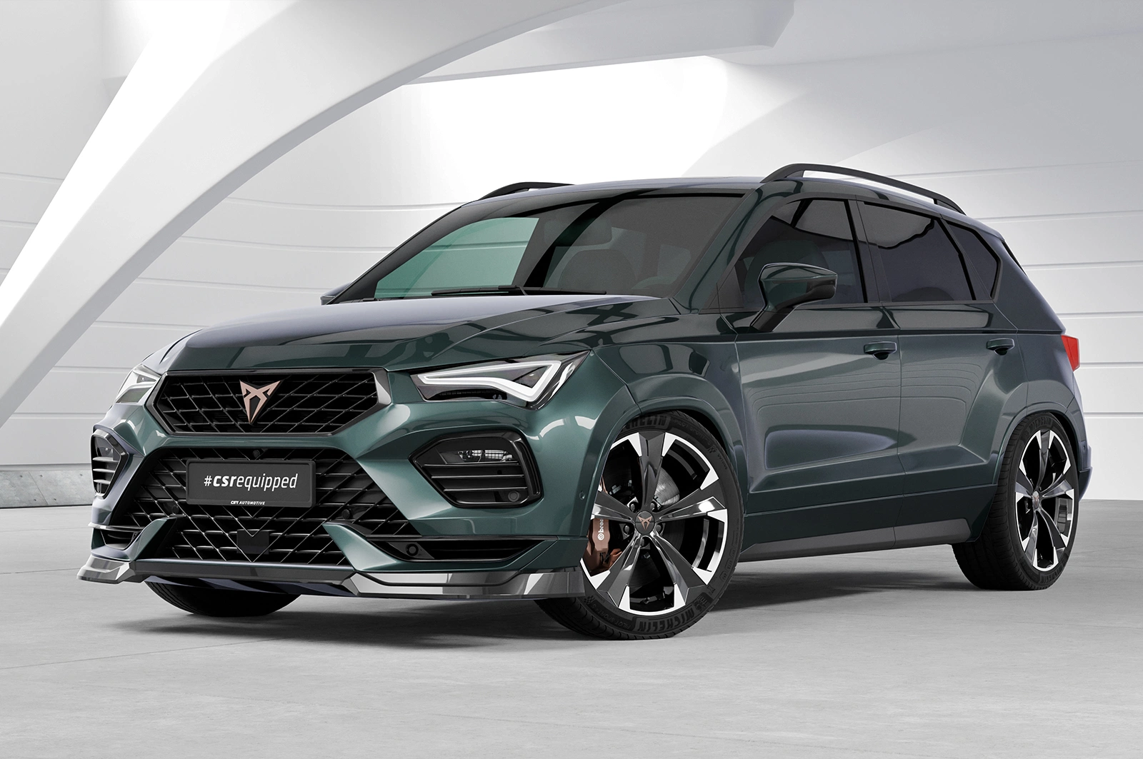 Voorspoiler passend voor Cupra Ateca (Typ 5FP, KH7) Facelift CSR glans zwart