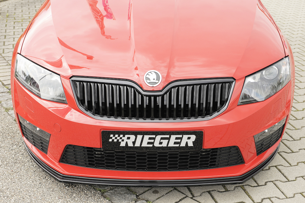 Voorspoiler passend voor Skoda Octavia RS 5E 2013-2017 Zwart Glans Rieger