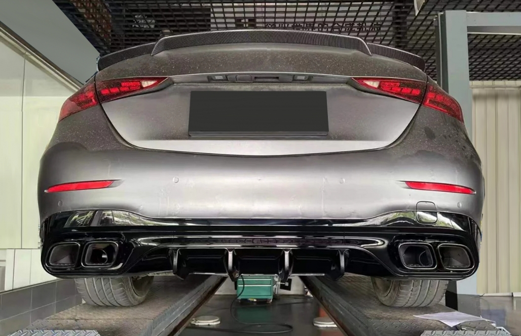 Diffuser passend voor Mercedes C Klasse W206 S206 63 AMG Look Zwart