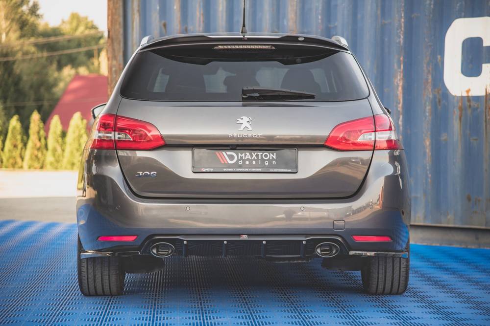 Diffuser met Chrome Sierstukken Peugeot 308 SW Mk2 FL Maxton Glans Zwart