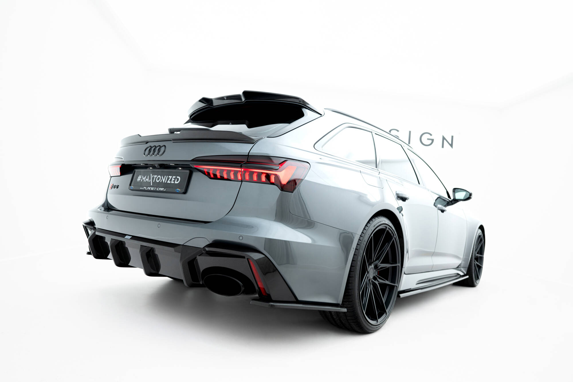 Carbon Fiber Spoiler passend voor Audi RS6 C8 Maxton Glanzend zwart