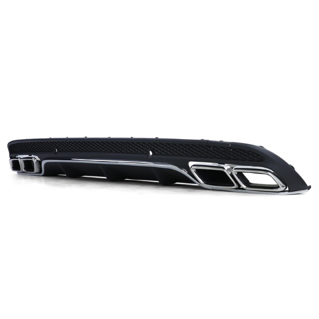 Achterbumper Diffuser passend voor Mercedes W205 C-Klasse C63S Design Chroom AMG Sport Line