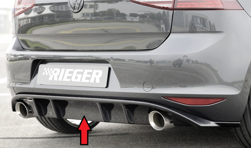 Achterbumper Diffuser Rieger Glossy Black VW Golf 7 GTI