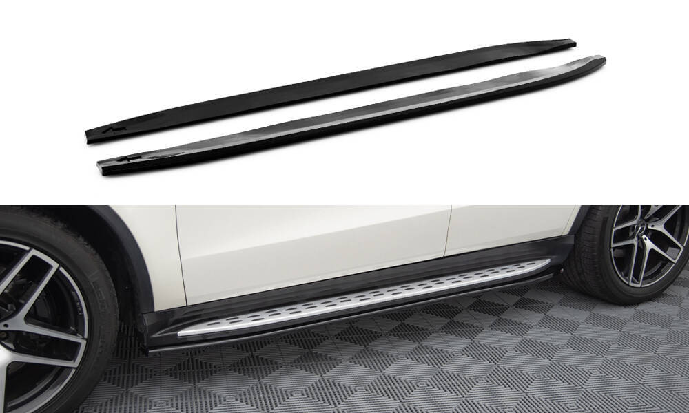Zijskirts passend voor Mercedes GLE Coupe AMG Pakket C292 Maxton Glans Zwart