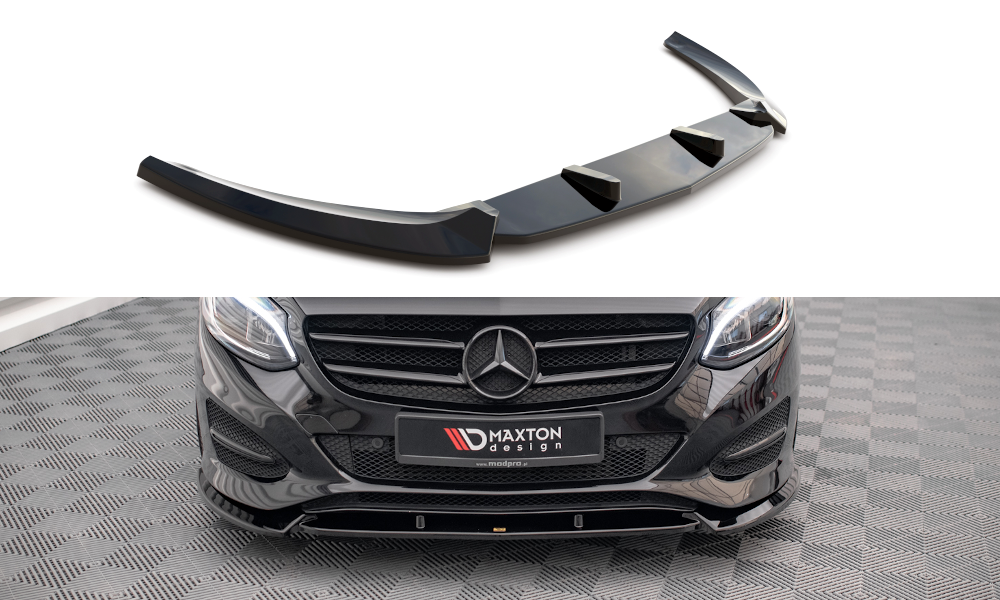 Voorspoiler passend voor Mercedes B Klasse W246 FL Maxton Glans Zwart