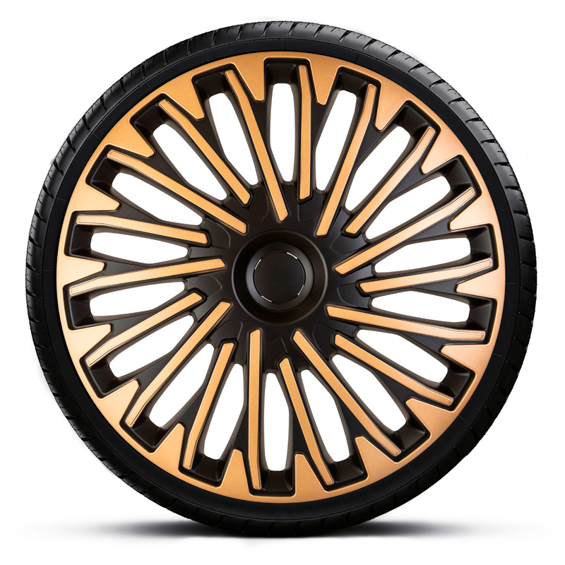 4-Delige Wieldoppenset Soho 13-inch zwart/goud