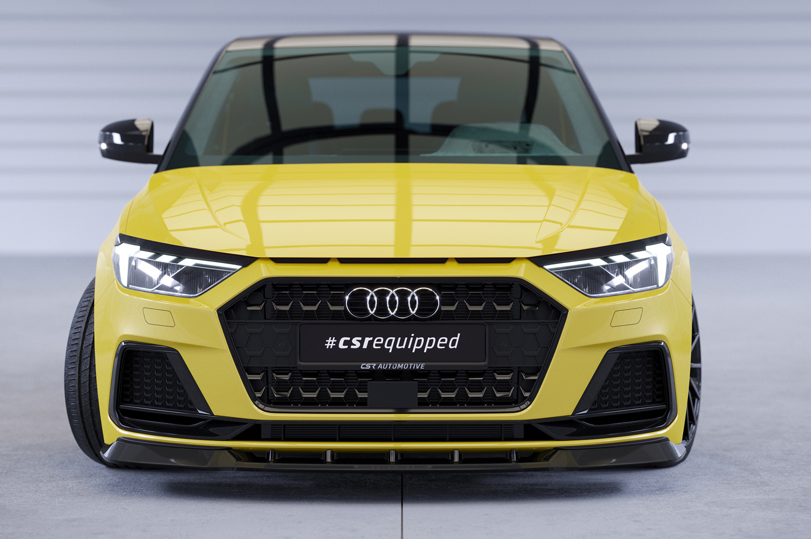 Voorspoiler passend voor Audi A1 (Type GB) CSR mat zwart