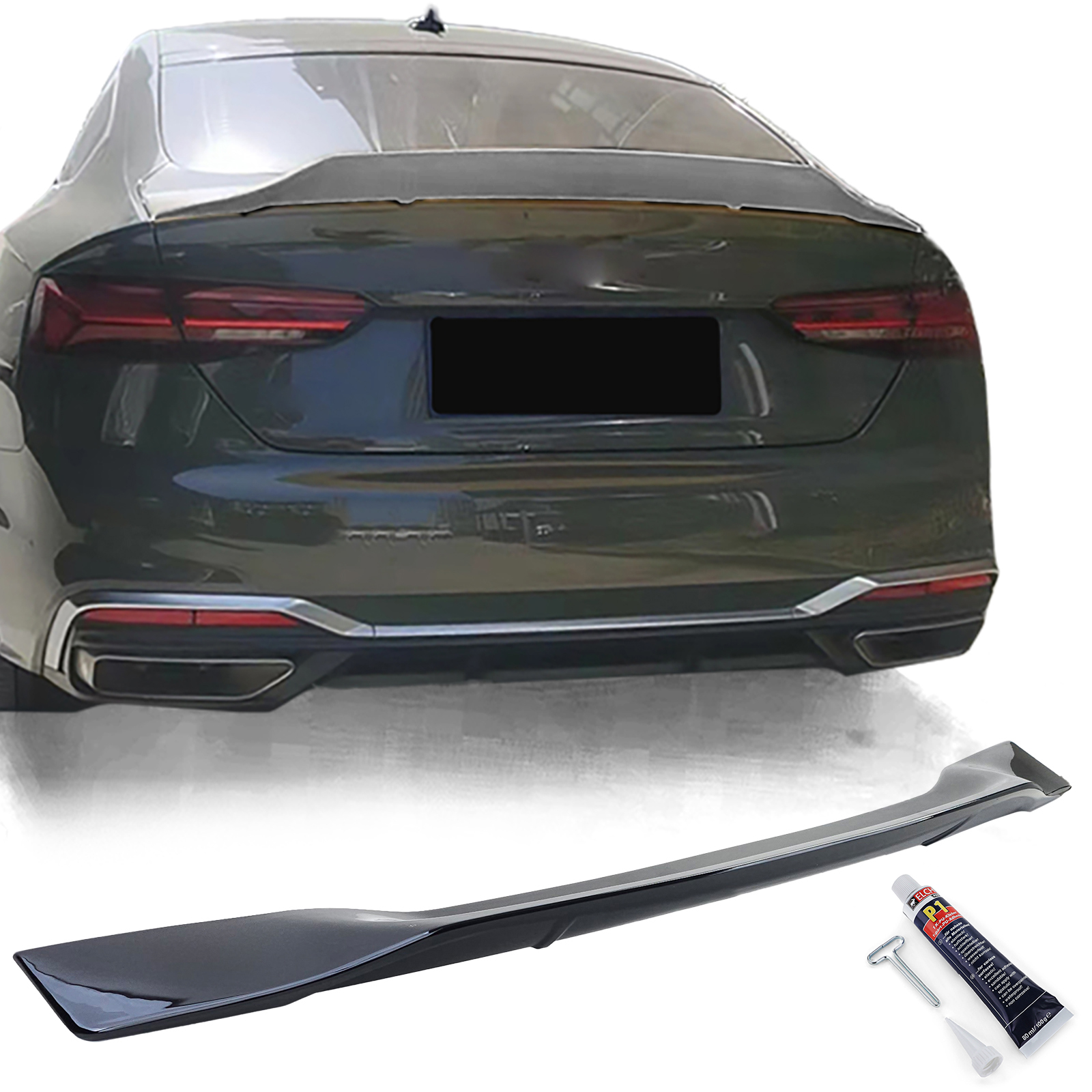Spoiler passend voor Audi A5 F5 Coupe / Sportback Glans Zwart
