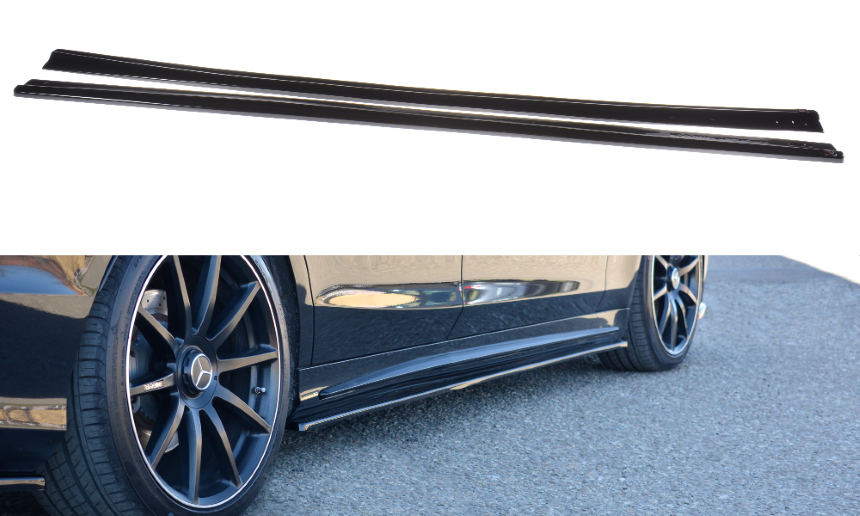 Zijskirts passend voor Mercedes S-Klasse W222 AMG-Line Maxton Design glans zwart