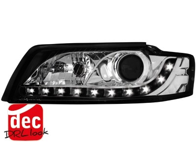 Koplampen passend voor Audi A4 8E Devil Eyes DRL look zwart