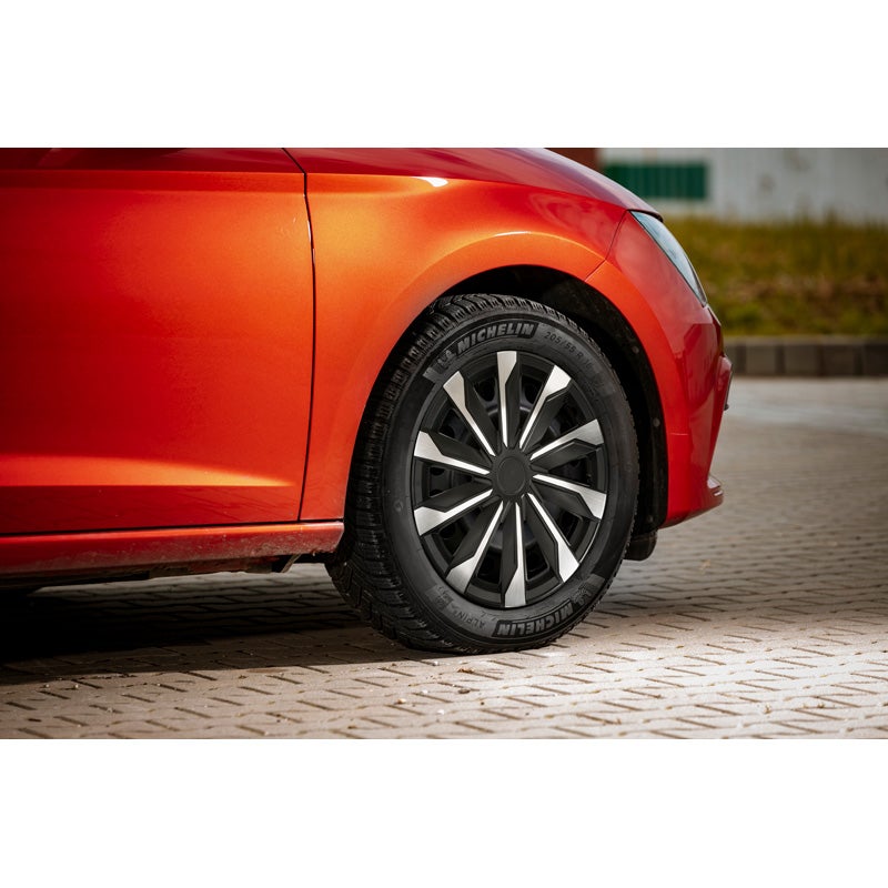 4-Delige Wieldoppenset Typhoon 15-inch alu/zwart