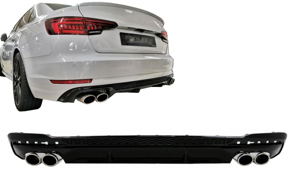 Diffuser Audi A4 B9 8W FL S-Line 2020- S4 Look Glans Zwart
