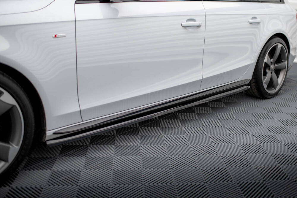 Zijskirts passend voor Audi A4 Competition B8 FL Maxton Glans Zwart