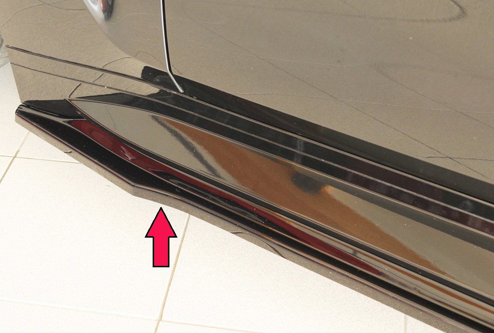 Zijskirts passend voor BMW 3-series G80 M3 03.21-  glans zwart