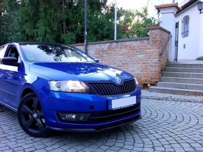 Voorspoiler passend voor Skoda Rapid Maxton Design glans zwart V.1