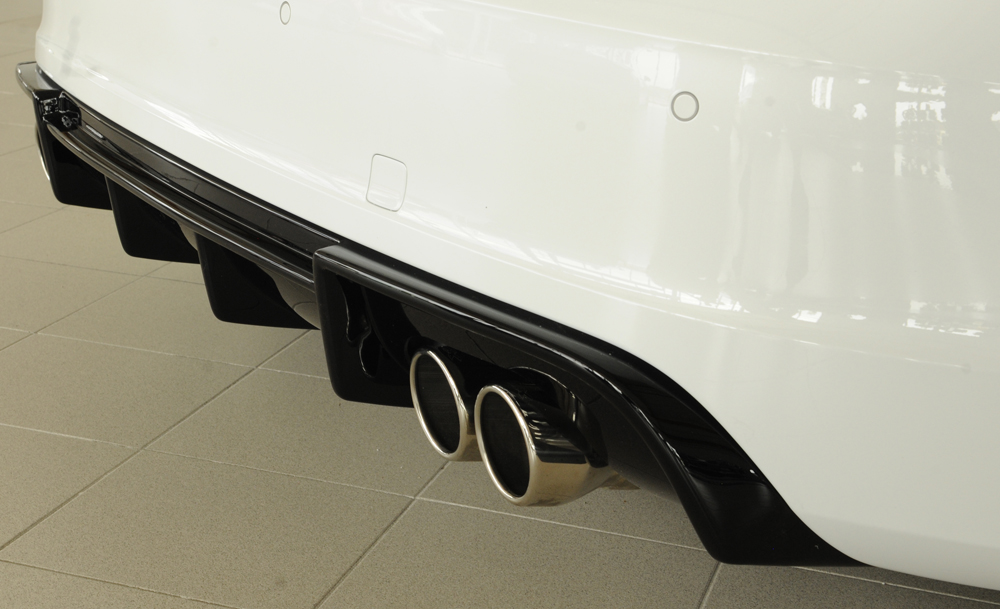 Diffuser passend voor Audi S3 & A3 S-Line Sportback 8V 12-16 Rieger Glans Zwart