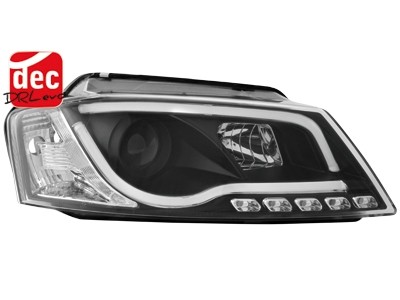 Koplampen passend voor Audi A3 8P 08-12 Tube Light LED Zwart