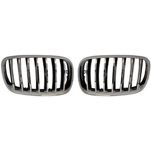 Grill passend voor BMW X6 Type E71/E72 bj. 2008- Chroom/Zwart