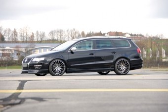 Zijskirts passend voor VW Passat 3C met uitsnede Rieger Carbon