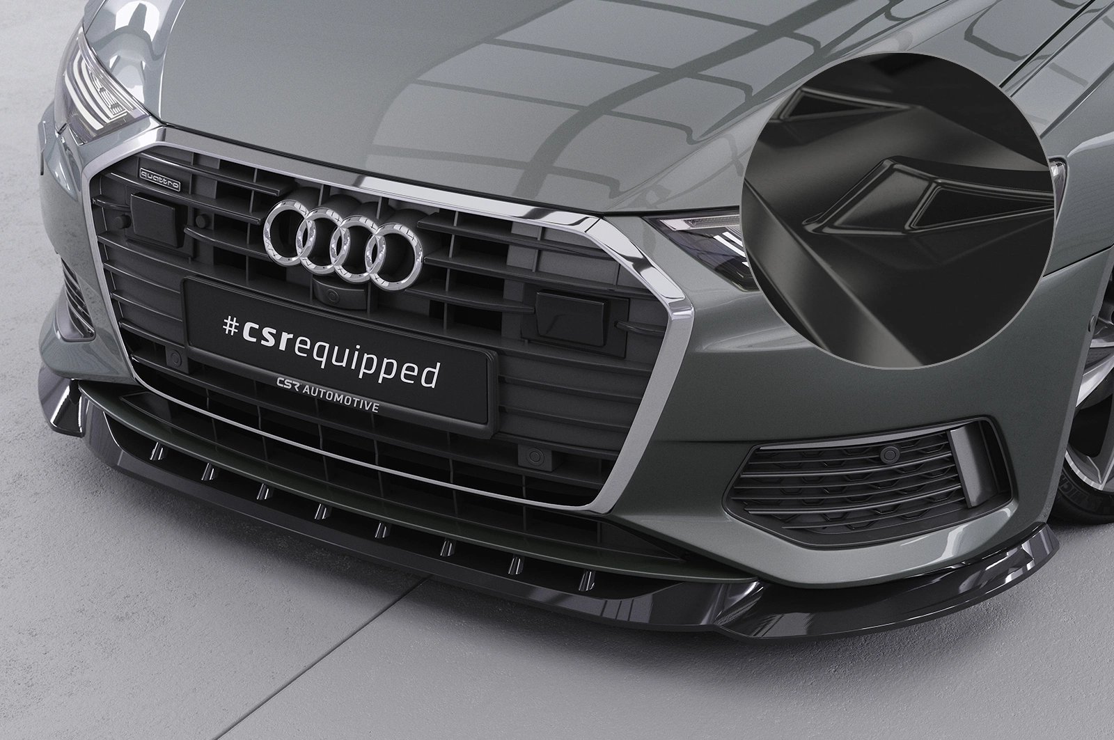 Voorspoiler passend voor Audi A6 C8 Glans Zwart van CSR Automotive (2018-2023)