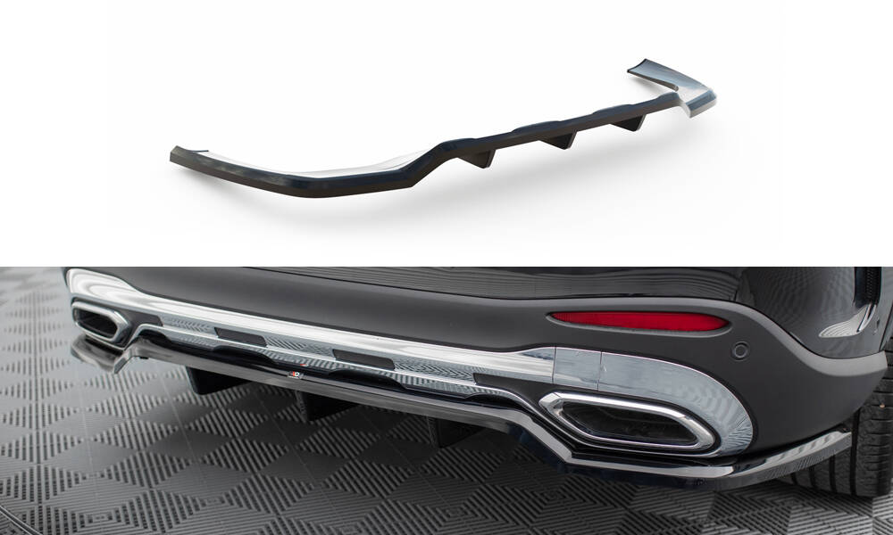 Diffuser passend voor Mercedes GLC AMG Pakket X254 Maxton Glans Zwart