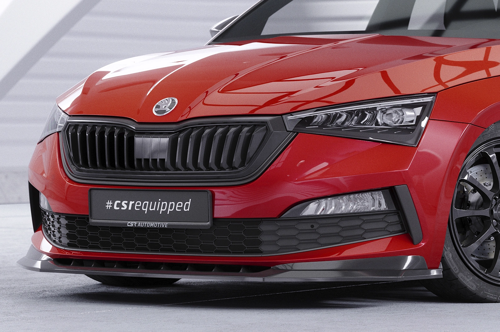 Voorspoiler passend voor Skoda Scala Monte Carlo glans zwart