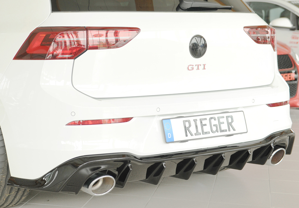 Diffuser passend voor Volkswagen Golf 8 GTI Clubsport Rieger Glans Zwart
