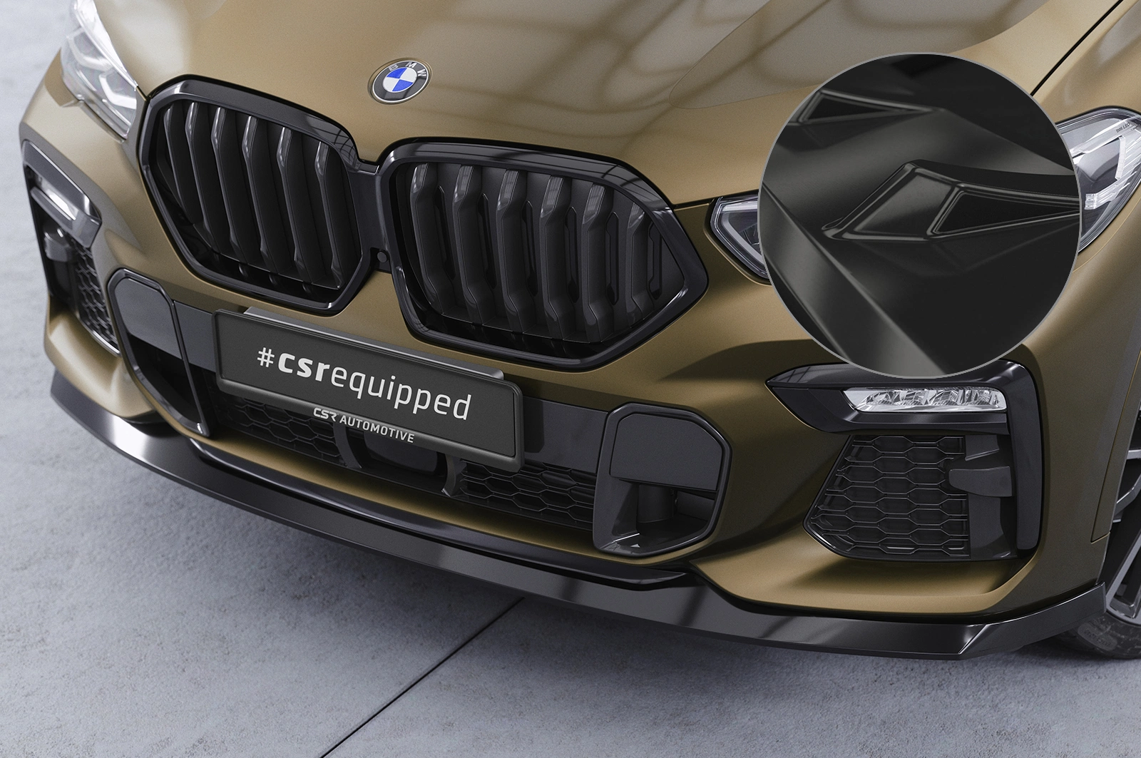 Voorspoiler passend voor BMW X6 (G06) M-Paket / M50i Glans Zwart van CSR Automotive (2019-)