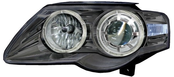 Koplampen VW Passat 3C 05-10 Angel Eyes zwart