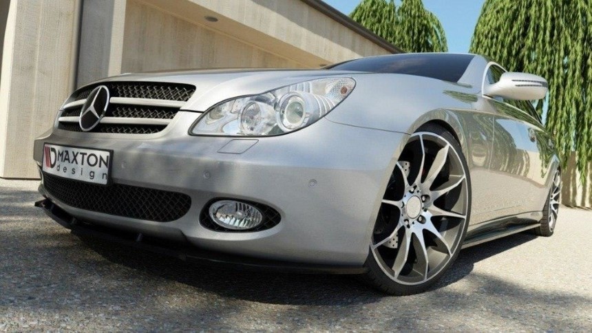 Zijskirts passend voor Mercedes CLS W219 Maxton Design glans zwart
