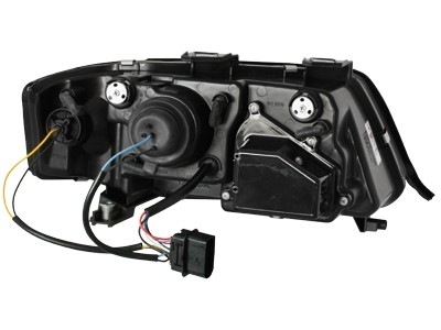 Koplampen passend voor Audi A6 01-04 Devil Eyes DRL look zwart