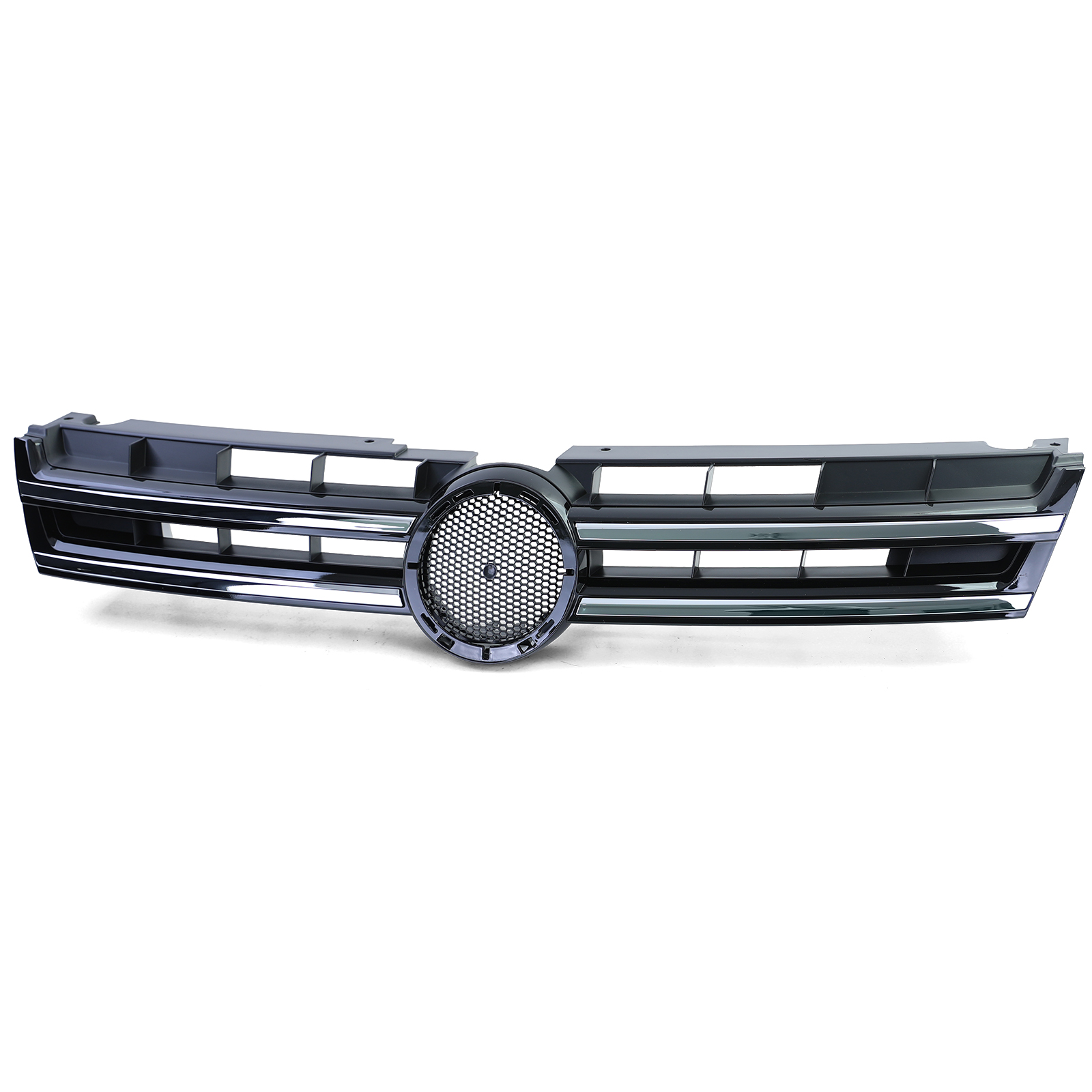 Grill passend voor VW Touareg 2 7P 10-14 Glans Zwart Chroom