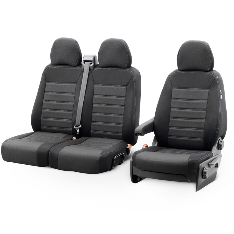 Original Design Stoffen Stoelhoezenset 2+1  Volkswagen Crafter/MAN TGE 2017- (Ergo Comfort) (split in rug bank)
