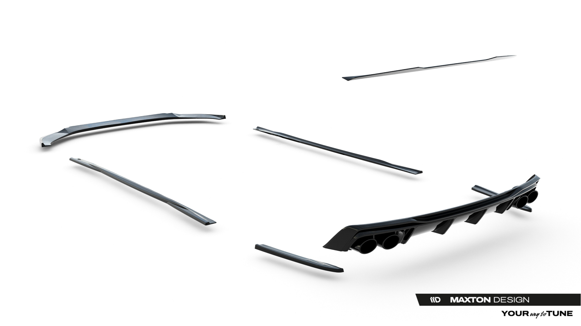 Bodykit Audi A6 S-Line / S6 C8 Sedan Maxton Glans Zwart