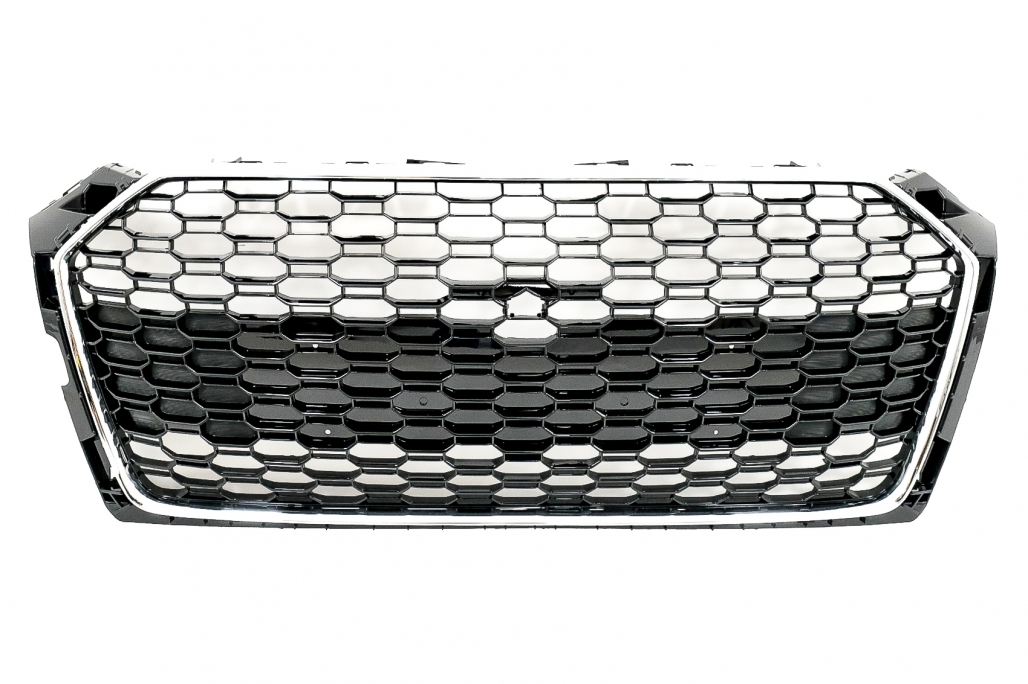 Grill passend voor Audi A5 F5 2017-2019 RS5 Look zwart/chroom