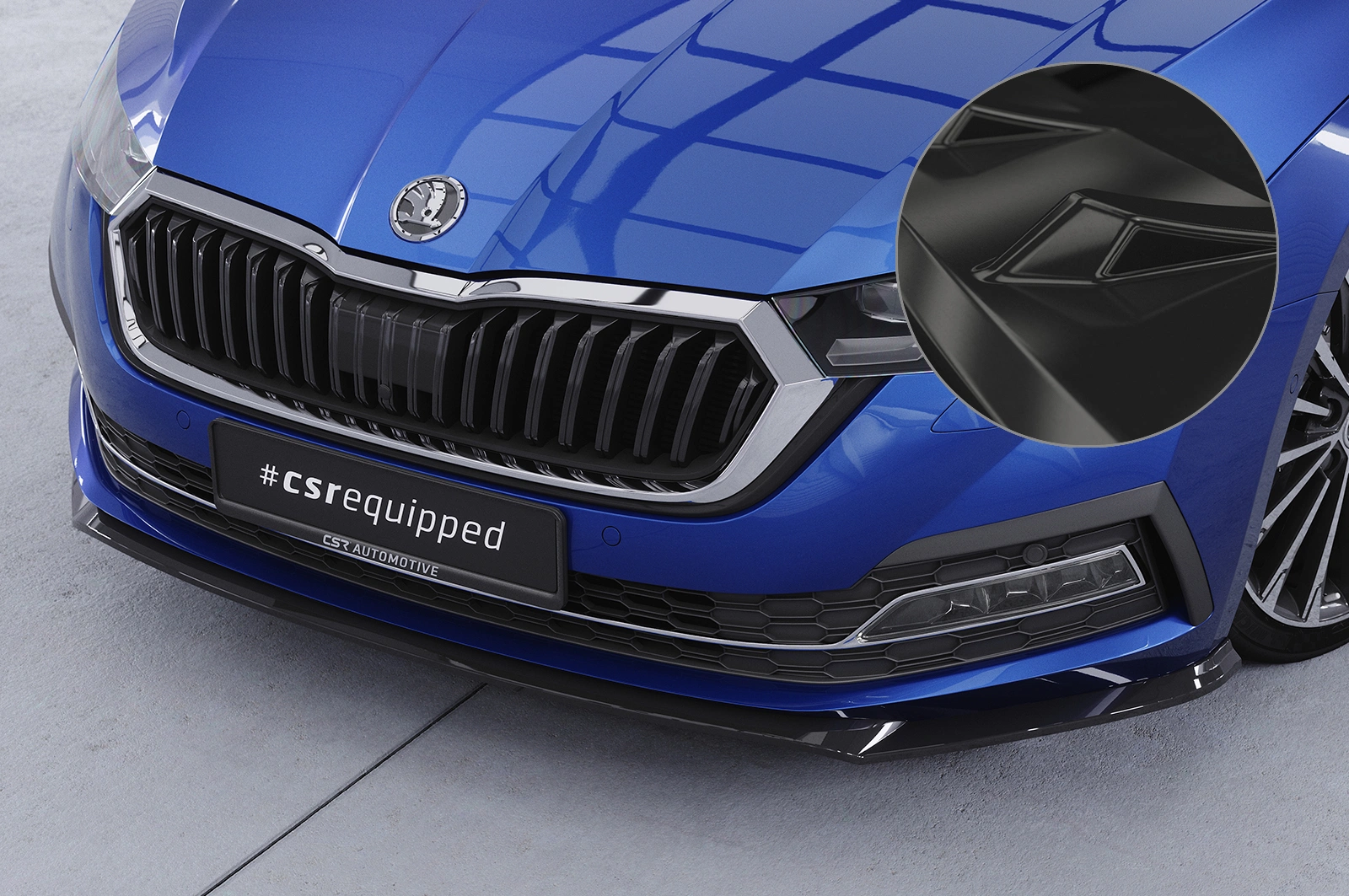 Voorspoiler passend voor Skoda Octavia 4 Glans Zwart (2019-) van CSR Automotive