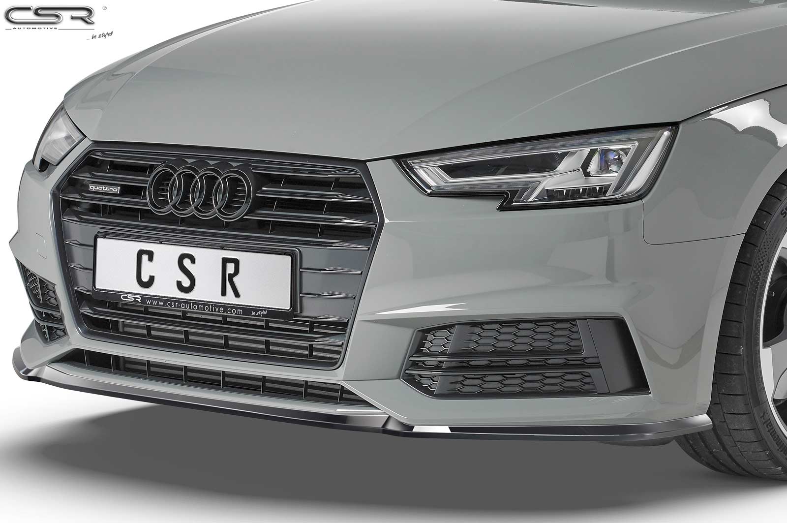 Voorspoiler passend voor Audi A4 B9 8W S-Line / S4 Glans Zwart
