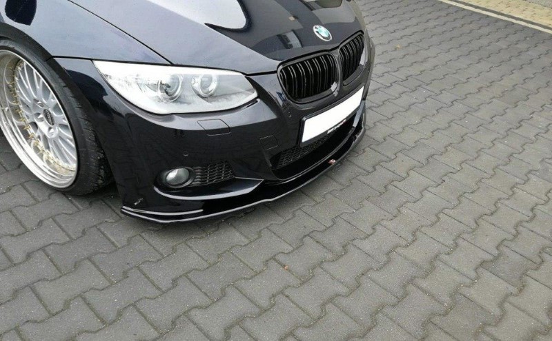 Voorspoiler passend voor BMW 3 E92 M-PACK FACELIFT V.1 Glanzend Zwart