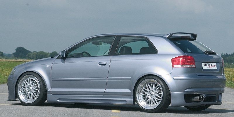 Zijskirts passend voor Audi A3 8P met schacht ABS Rieger