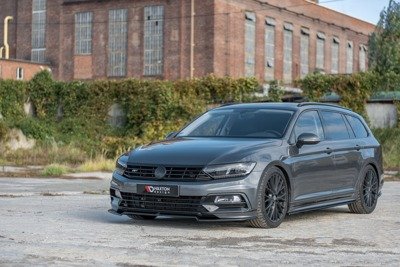 Voorspoiler passend voor VW Passat R-Line B8 Glans Zwart