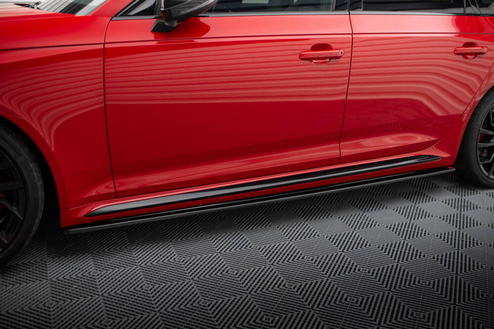 Zijskirts passend voor Audi RS4 B9 Maxton Glans Zwart